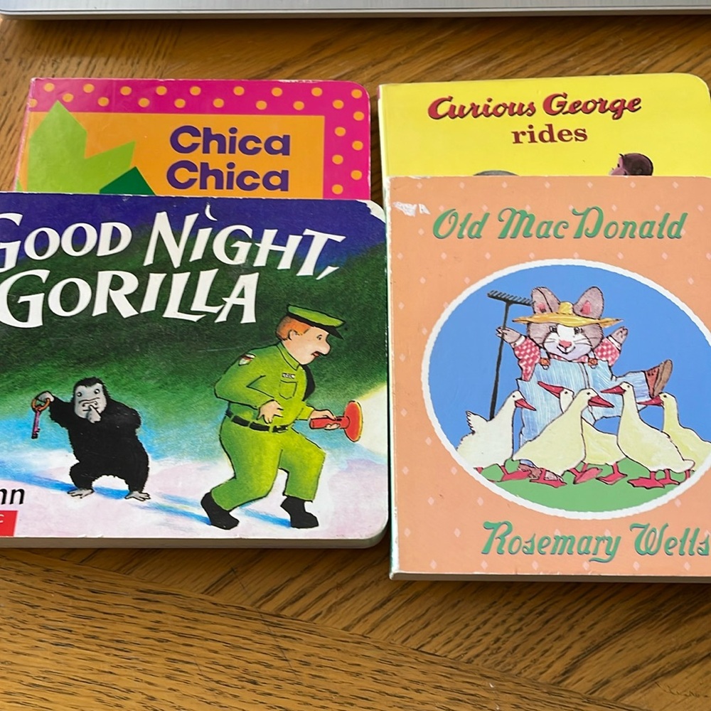 4 Toddler Books - Chica Chica Bum Bum - Good Night, Gorilla - Curious George…